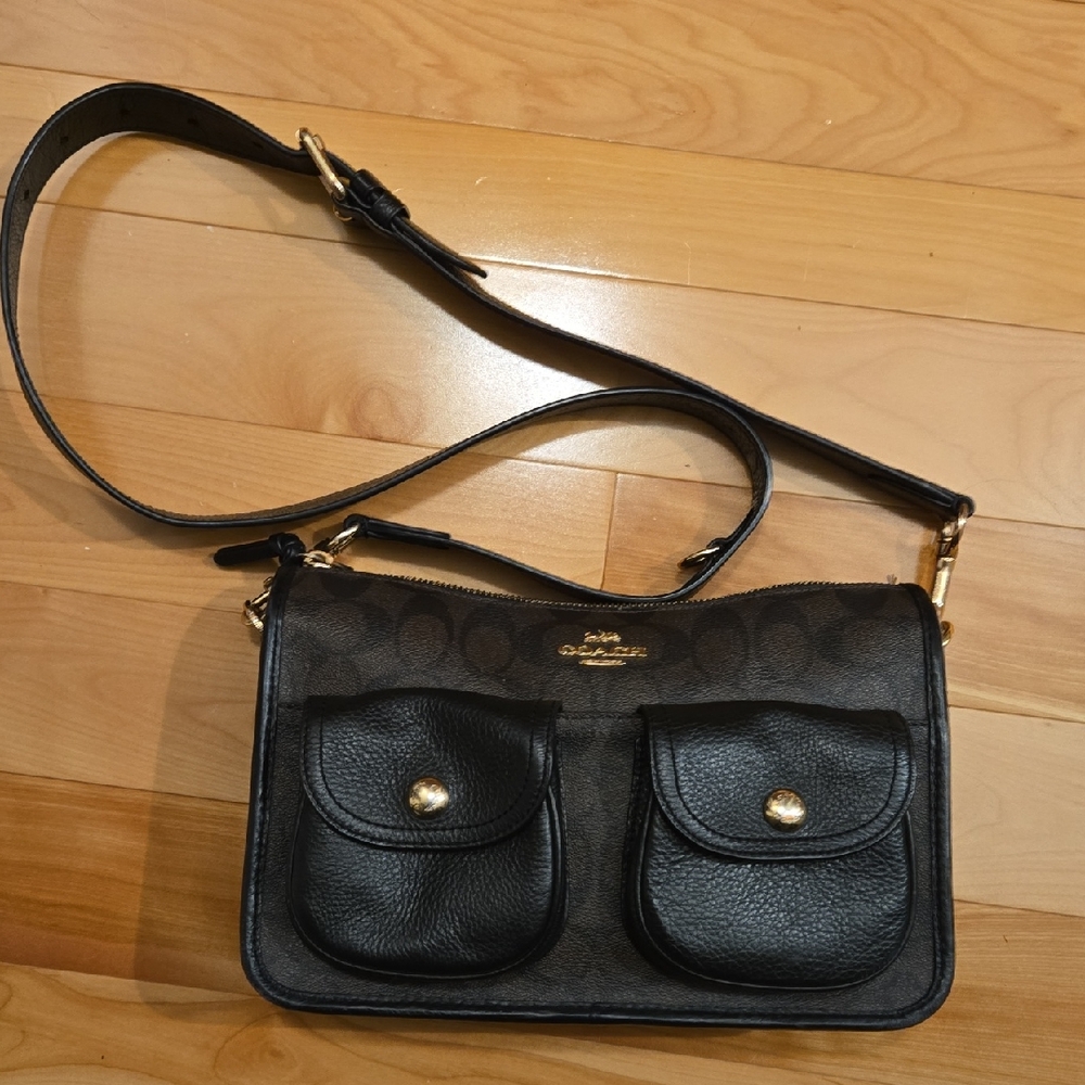 Coach Black and Brown Crossbody Bag